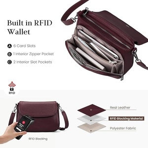 Sac bandoulière unisexe en cuir véritable, couleur unie, sangle réglable, fermeture à boucle, décontracté, usage quotidien, durable, léger - Product Image 4