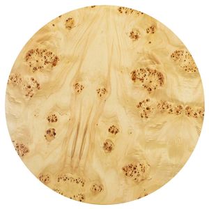 Nebula 28\" Round <b>Coffee</b> <b>Table</b> with Pillar <b>Legs</b> Warm Natural Brown Burl Wood Stylish Home Furniture - Product Image 5