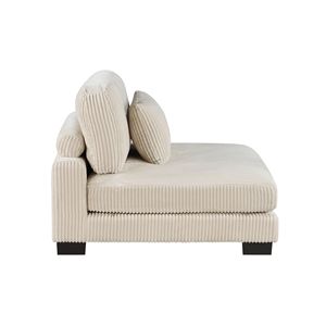 Sillón Modular Moderno de 1 Pieza, Sin Brazos, Tapizado en Tela de Pana Beige, Estructura de Madera Contrachapada, para Sala de Estar - Product Image 3