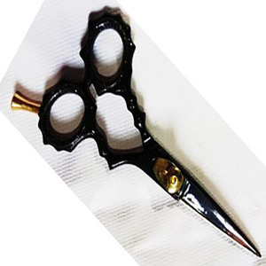 ASAP Ciseaux professionnels à effiler à manche long en acier inoxydable 4Cr13 noir mat, pour droitiers, avec revêtement en poudre - Product Image 5