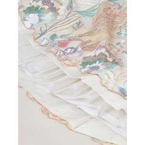 Excepcional Lehenga Choli de Lentejuelas Off-White con Dupatta, Ropa Zeel Semisellada, 2.5kg - Product Image 3