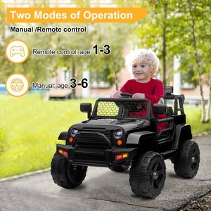 LEADZM Auto Elettrica per Bambini Jeep con Doppia Trazione 12V 4.5A.h Nera con Telecomando 2.4G - Product Image 3