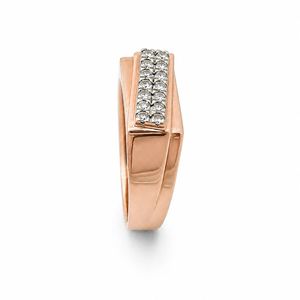 Mens 14KT rose Gold Rectangular Micro Pave Cubic Zirconia Signet <b>Ring</b> Polished Minimalist <b>Statement</b> Wedding Party Gift - Product Image 3