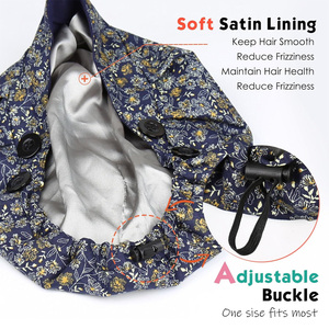 Floral Print Polyester/Cotton Surgical <b>Cap</b> with Buttons Tie Back Needle Detection for Hospital Uniforms Unisex <b>Scrub</b> Accessory - Product Image 2