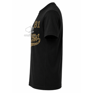 NCBW Sorority Women's Rhinestone Bling T-<b>Shirt</b> Crew Neck Short Sleeve Black <b>Gold</b> Cotton Jersey Greek Letter Summer Knitted - Product Image 3