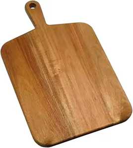 Acacia Wood Chopping Block Leather Hanging Loop Natural Serving Platter Light Weight Anti-Slip Dishwasher Safe Cheese Fruit - Product Image 4