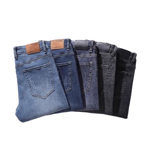 Pantalones Vaqueros Casuales de Hombre, Clásicos, Elásticos, Azules, Lavados, de Corte Recto y Ajustado, Personalizados de Alta Gama - Product Image 3