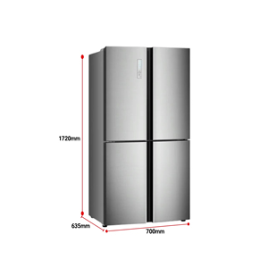 Refrigerador de 4 Puertas Francesas con Pantalla Digital de Temperatura, Sistema Antihielo y Amplio Espacio de Almacenamiento - Product Image 3