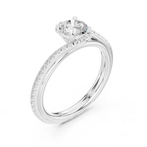 Anillo Solitario de Diamante Cultivado en Laboratorio, Redondo, en Oro Amarillo de 14K para Mujer |   Regalo de Aniversario |   Diamante Cultivado Nuevo - Product Image 4