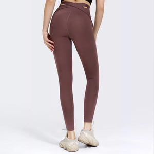 Leggings de sport pour femme de haute qualité, personnalisés, taille haute, respirants, en coton et bambou, sans couture, pour fitness, yoga, gym, imprimés, effet push-up - Product Image 6