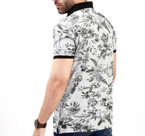 Polos personnalisés de haute qualité, écologiques, respirants, grande taille, manches courtes, imprimés par sublimation florale, avec logo personnalisé - Product Image 3