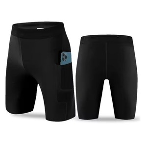 Pantalones Cortos Deportivos de Compresión para Hombre, Tipo Cargo, Tejido de Poliéster/Algodón, Color Sólido, para Gimnasio, Ciclismo, Running, Ajustados, Servicio OEM - Product Image 2