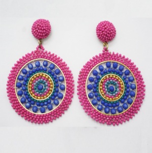 Pendientes de Aro Clásicos de Última Tendencia 2026, Chapados en Rodio, Hechos a Mano con Cuentas de Vidrio, Diseño Único, el Mejor Regalo para Mujeres y Niñas en Fiestas - Product Image 1