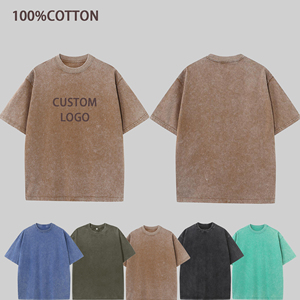 เสื้อยืดวินเทจทรงใหญ่พิเศษสำหรับผู้ชายปี 2026 แบบย้อมสีเอซิด  ไซส์พลัส  ย้อมสีมิเนอรัล  ผ้าฝ้าย  รับสกรีนโลโก้ตามสั่ง - Product Image 1