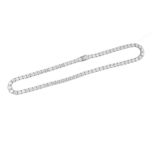 6mm 18 inch <b>Silver</b> Moissanite Tennis Chain Hip Hop Style Custom Made Tennis Chain For <b>Men</b> Women Fashion <b>Pendant</b> <b>Necklaces</b> - Product Image 1
