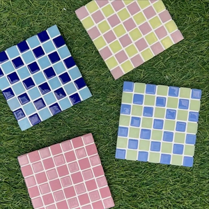 Ensemble de sous-verres en mosaïque de verre artisanal TCE, sous-verres décoratifs de qualité supérieure pour café, thé, vaisselle, cadeau pour la maison, le bureau, en vrac - Product Image 1