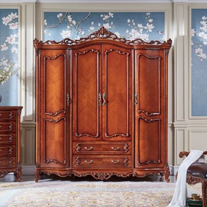 Armoire moderne en teck massif sculpté à la main avec style de porte personnalisable, étagères et compartiments pour salon, hôtel, appartement - Product Image 2