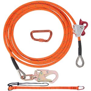 Corda da Arrampicata per Arboricoltura con Anima in Acciaio da 12,7 mm, 4,8 m (16 piedi), con Moschettone e Gancio a Scatto in Lega di Alluminio - Product Image 1