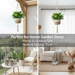 Décoration de jardin, bonsaï, décoration d'intérieur, paniers suspendus en fibre de rotin, design contemporain - Product Image 3