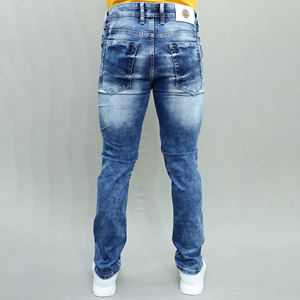 Jeans bleus stretch de qualité supérieure pour hommes, best-seller, taille mi-haute, marque Gex. - Product Image 4