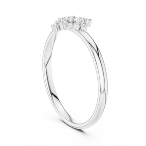 Anillo de oro macizo de 14k para mujer con diamante de corte redondo minimalista geométrico simétrico, ideal para regalo, compromiso, aniversario, boda. - Product Image 5