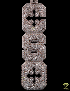 Colgante Personalizado de Plata de Ley 925 con Nombre, Chapado en Oro Rosa, Diamantes Cultivados en Laboratorio, Joyería de Cadena Estilo Hip Hop - Product Image 2