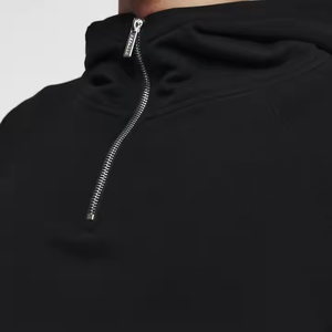 Custom Embroidered logo Heavyweight Casual Men's Blank Zipper Hoodie 100% Cotton Loose Plain <b>Jumper</b> Quarter Zipper Hoodie - Product Image 4