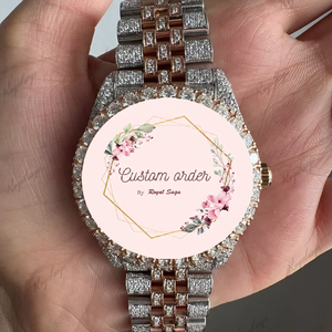 Montre personnalisée en moissanite de qualité supérieure VVS pour homme, montre de luxe formelle à quartz avec cadran en verre - Product Image 2