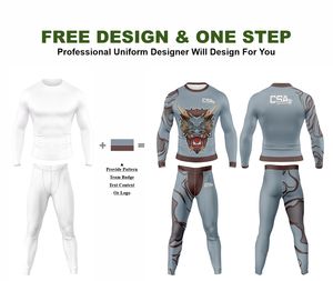 ชุดรัดกล้ามเนื้อสำหรับผู้ชาย ดีไซน์ทันสมัย พิมพ์ลายแบบซับลิเมชั่น ผ้าระบายอากาศคุณภาพเยี่ยม แขนยาว เหมาะสำหรับ MMA - Product Image 2