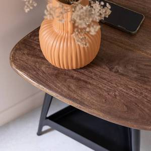 Vandana Lyra Maxima <b>side</b> <b>table</b> in mango wood and <b>black</b> metal - Product Image 2