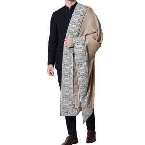 Embroidered Pashmina <b>Wool</b> Shawl Luxury Soft Warm Breathable Traditional Handcrafted Solid Men's Winter <b>Wrap</b> Formal Casual - Product Image 6