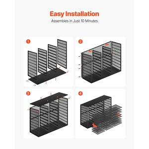 Organizzatore da scrivania in metallo a 27 scomparti con coperchio in legno e rete metallica rimovibile per archiviazione documenti e letterature - Product Image 6