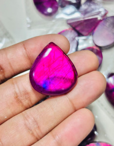 อัญมณีสังเคราะห์ทรงหลวมทำด้วยมือเกรด AAA สีม่วง/ลาบราดอไรต์สีชมพู/ม่วงลาบราดอไรต์ธรรมชาติ - Product Image 1