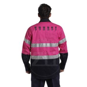 Welding Suit 6.5oz 100%Cotton <b>Long</b> Sleeve Flame-Retardant Anti-static Pearl Snaps Plaid Welding Smelting NFPA2112 Flash Safety - Product Image 4