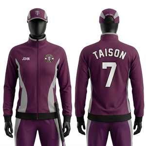 Conjunto Deportivo de Hockey sobre Césped para Mujer, 280 GSM, Poliéster y Spandex, Felpa, Panel Morado y Negro, Sublimación Personalizada, Logotipo Bordado - Product Image 6