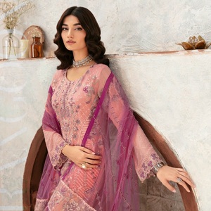 Eid Vente Robes de travail indiennes et pakistanaises à broderie lourde Pakistanaise et indienne Salwar Kameez trois pièces Saari pour femmes - Product Image 4