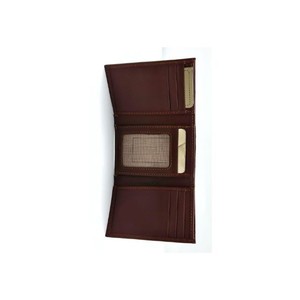 Brown Trifold Leather <b>Wallet</b> for Men with Multiple Card Slots and Transparent ID Window Slim And Blue Leather Snap Button <b>Wallet</b> - Product Image 3
