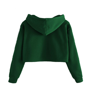 ผู้ผลิตเสื้อฮู้ดดี้โอเวอร์ไซส์แบบสั่งทำพิเศษสำหรับผู้หญิง เสื้อฮู้ดดี้ครอปท็อปผ้าฟลีซคอตตอนคุณภาพสูงสำหรับผู้หญิง - Product Image 2