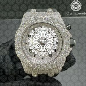 Reloj de Lujo para Hombre Charm Jewells con Diamantes Cuadrados, Caja de Oro Amarillo de 42 mm, Cuarzo Analógico, Cristal de Zafiro, Luminoso, Correa de Acero Inoxidable - Product Image 6