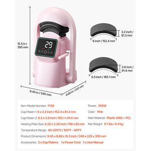 Pressa Termica Automatica per Cappelli 110V con Piastre Intercambiabili di Grado 2, Touchscreen e Controllo Preciso del Tempo, Apertura e Rilascio Automatici - Product Image 3