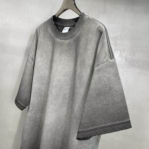 เสื้อยืดผู้ชายสไตล์วินเทจ ผ้าฝ้าย 100% ทรงหลวม หนานุ่ม แขนสั้น คอกลม ใส่สบาย สำหรับฤดูใบไม้ผลิและฤดูร้อน - Product Image 4