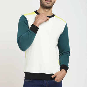 เสื้อสเวตเชิ้ตแขนยาวสีขาวอมฟ้า คอกลม ทรงแร็กแลน สำหรับผู้ชาย ขายส่ง เหมาะสำหรับฤดูหนาว สวมใส่สบาย รับสกรีนโลโก้ - Product Image 1