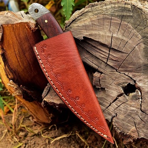 Cuchillo Kiridashi de Acero de Damasco Hecho a Mano con Mango de Madera de Palisandro, 7 Pulgadas de Longitud Total, Cuchillo de Hoja Fija para Camping, Personalizado OEM - Product Image 4