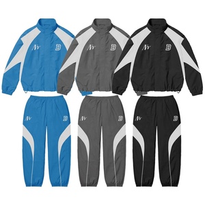 Ensemble de survêtement unisexe à manches longues, col montant, respirant, léger, en polyester, style sportif, vêtements d'hiver, coupe régulière pour adultes, uni - Product Image 1