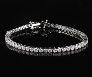 14K White Gold Tennis <b>Bracelet</b> Lab Grown Diamond Stackable <b>Infinity</b> Tennis <b>Bracelet</b> Gold-925 Silver Tennis <b>Bracelet</b> for Unisex - Product Image 1