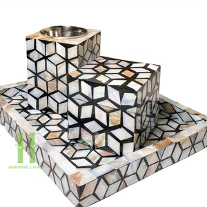 Quemador de incienso con incrustaciones de madreperla, juego de quemador de incienso Bakhoor árabe con bandeja y caja, logotipo personalizado de estilo árabe de Vietnam - Product Image 4