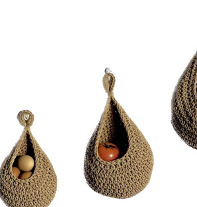 Colgador y Estante Redondo de Macramé con Revestimiento de Madera - Product Image 3