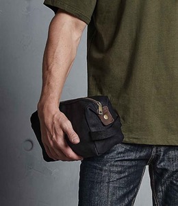 Leather Canvas Toiletry Bag Waterproof Travel Organizer Cosmetic Storage Kit Men <b>Case</b> Bag LCTB-0039 - Product Image 3