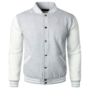 Blouson universitaire en laine pour homme, 100 % coton, col montant, service OEM personnalisé, coupe-vent et respirant, vente en gros - Product Image 1