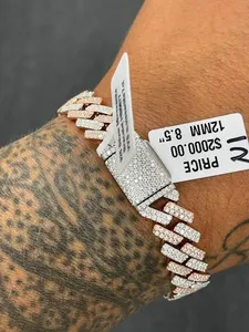 <b>Solid</b> 925 Sterling <b>Silver</b> Rose Gold Plated Chain Link <b>Bracelet</b> Alloy For Unisex Classic Style Jewelry - Product Image 3